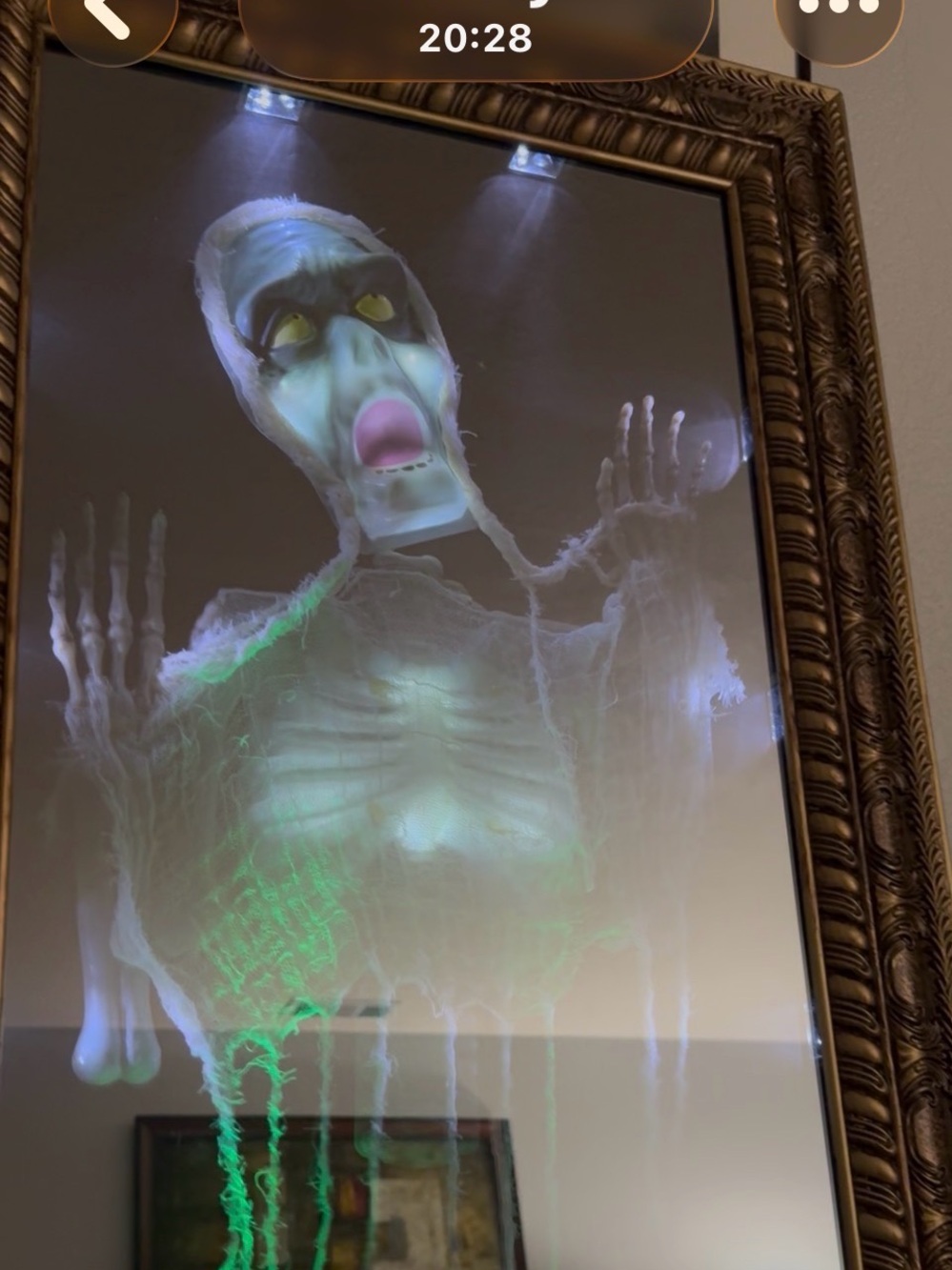 Halloween Gold Wall Mirror - Animated